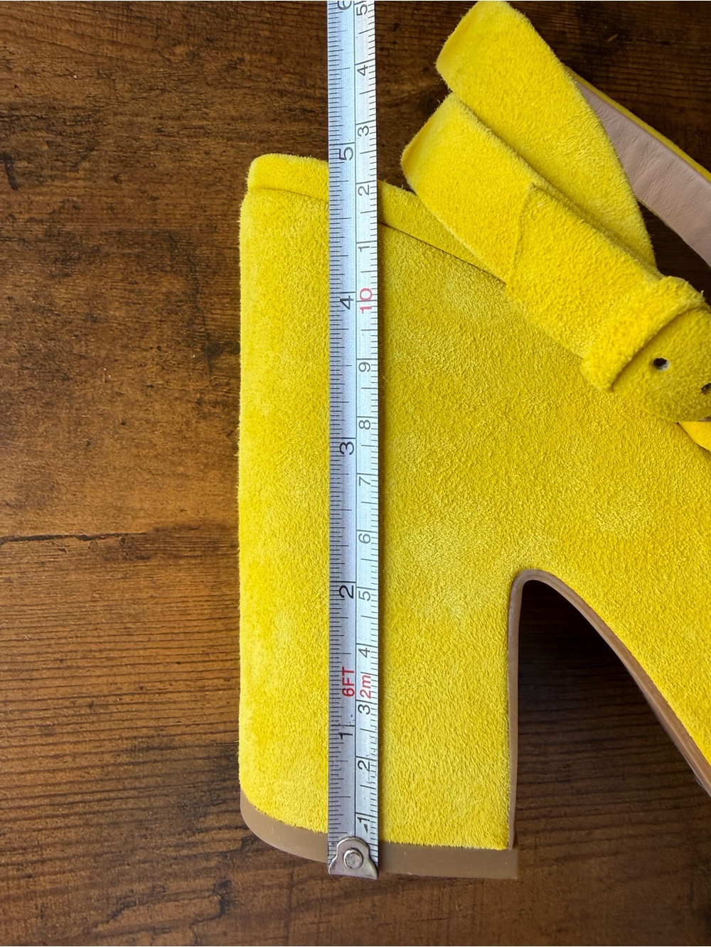 Kate Spade New York Glenn sandals canary yellow suede Chunky Platform Women’s 8 - Picture 11 of 11